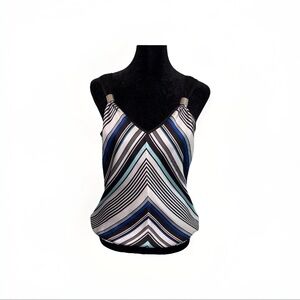 White House Black Market Women Multicolor Stripe V-Neck Camisole, Size Small
